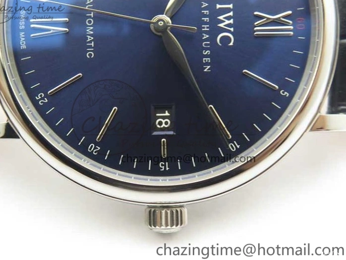 MIROTIME 0402 Refined Portofino Automatic SS MKF 1:1 Best Edition Blue Dial On Blue Leather Strap MIYOTA 9015 V 7201